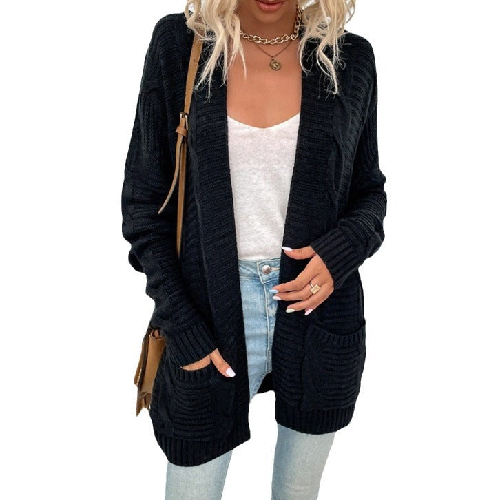 Cardigan en tricot épais pour femmes avec grandes poches et design structuré Chic und Stil