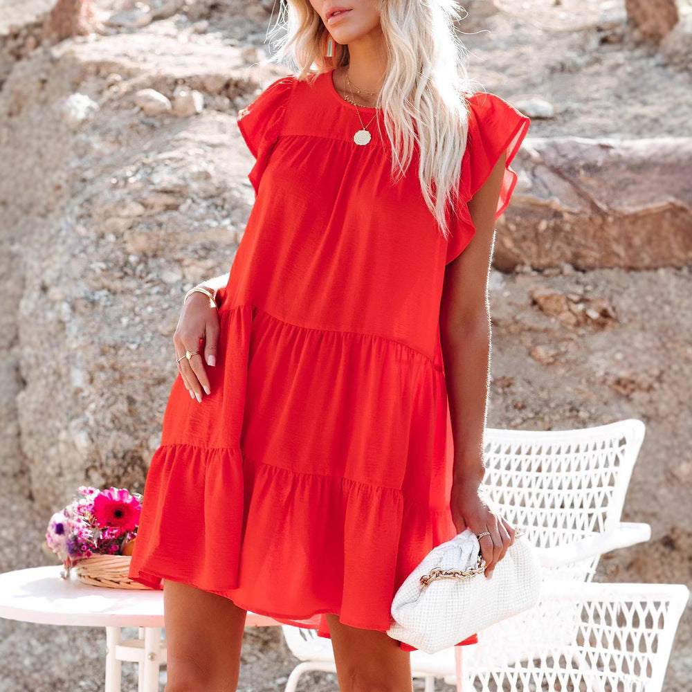 Robe mini à volants pour dames Chic und Stil