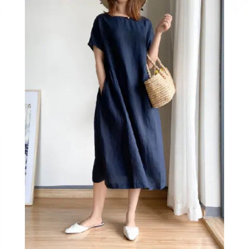 Robe midi longue décontractée pour femme avec poches Chic und Stil