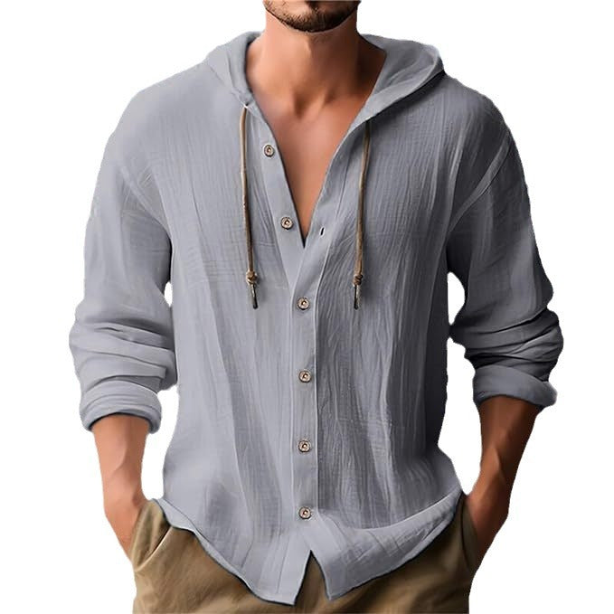 Chemise à capuche pour hommes avec patte de boutonnage Chic und Stil