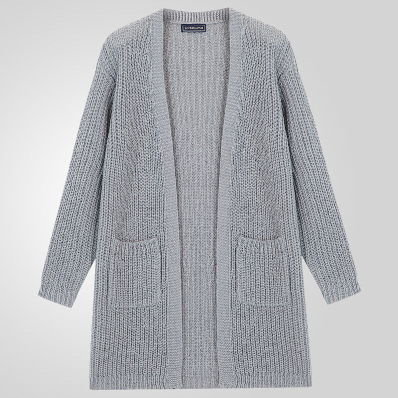 Cardigan tricot pour homme à grande taille avec décolleté plongeant et design structuré Chic und Stil