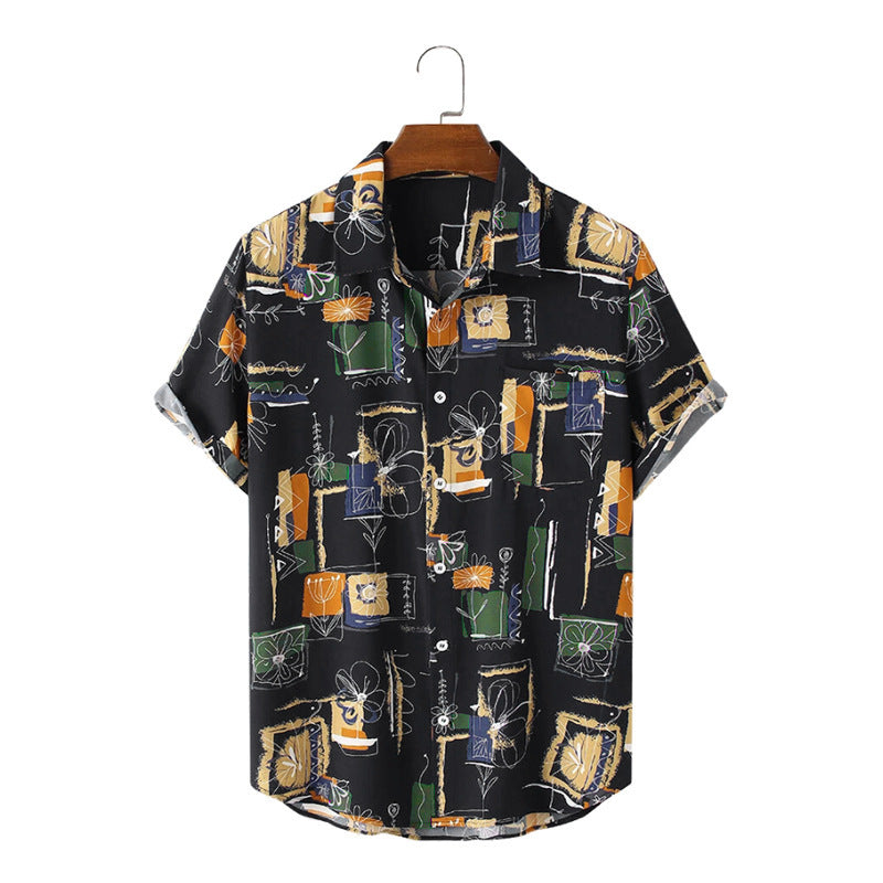 Chemise à manches courtes pour hommes avec un design graphique moderne Chic und Stil