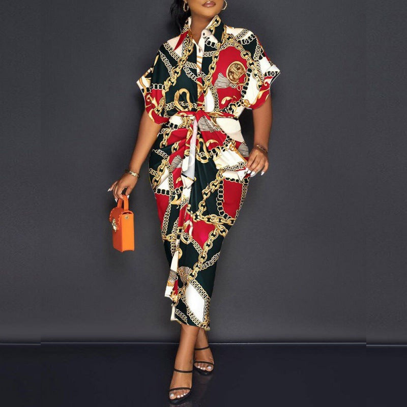 Robe midi en patchwork denim pour dames Chic und Stil