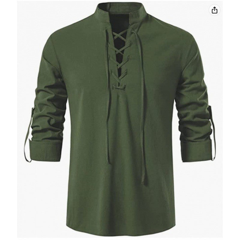 Chemise à manches longues pour hommes avec cordage décontracté Chic und Stil