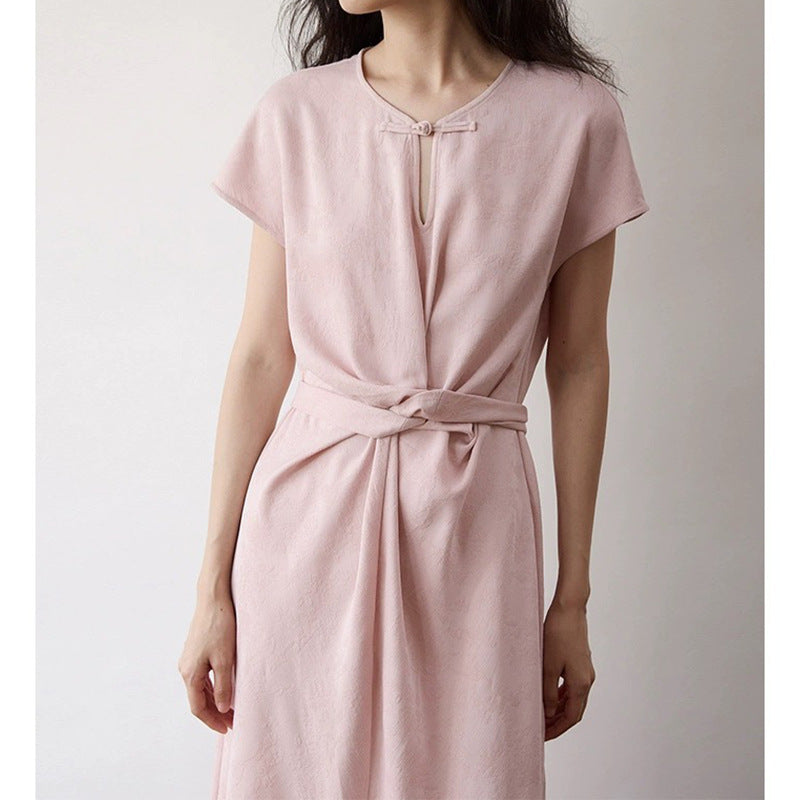 Robe midi élégante à ceinture pour femmes Chic und Stil
