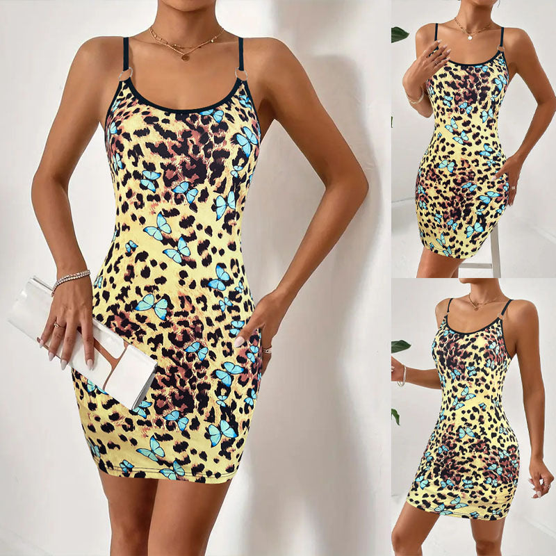 Robe mini ajustée pour femmes avec motif floral de papillons Chic und Stil