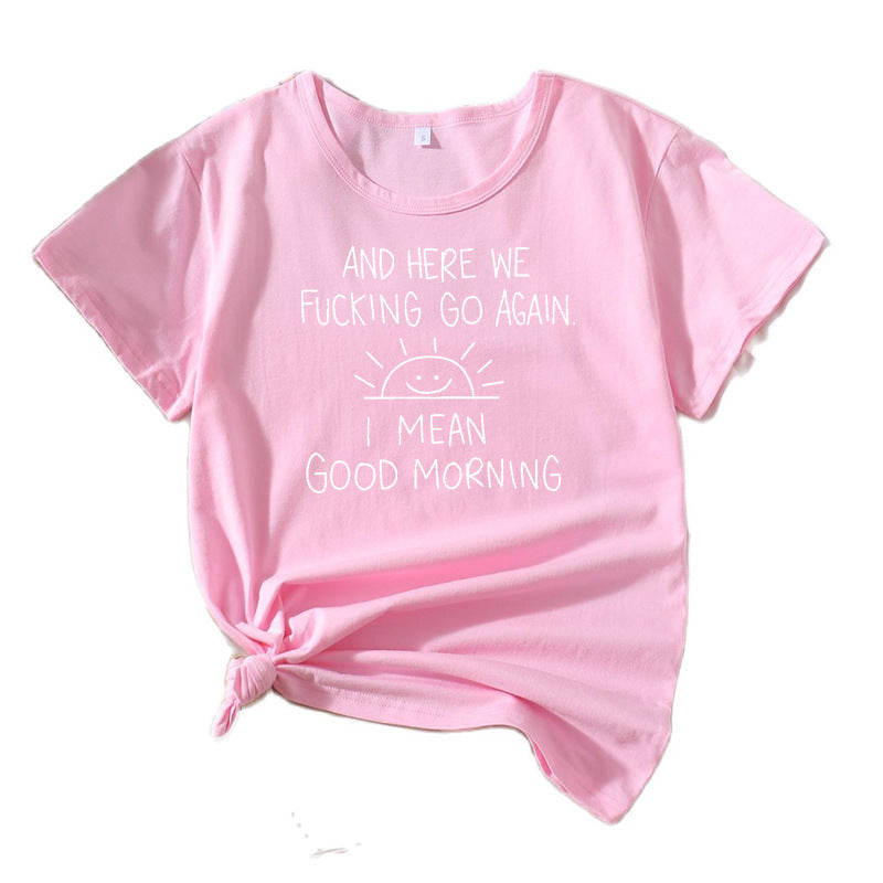 T-shirt graphique citation femme coupe décontractée Chic und Stil