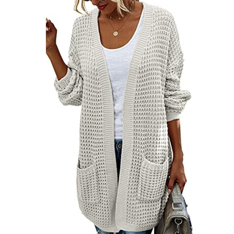 Cardigan pour femmes tricoté en grosses mailles avec une coupe décontractée et des poches pratiques Chic und Stil