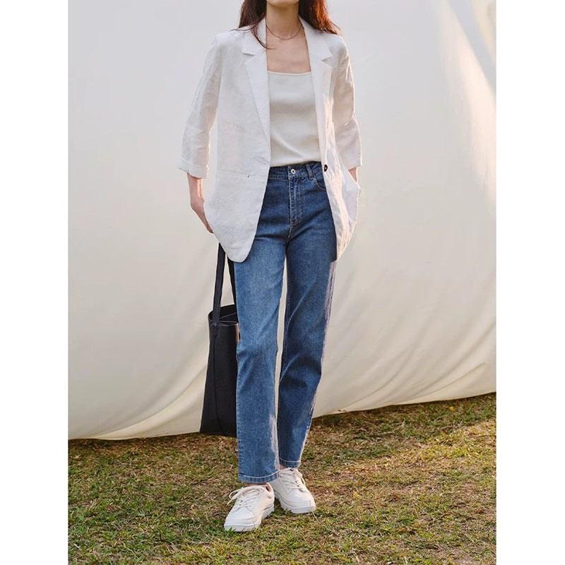 Veste en lin surdimensionnée pour femmes Chic und Stil