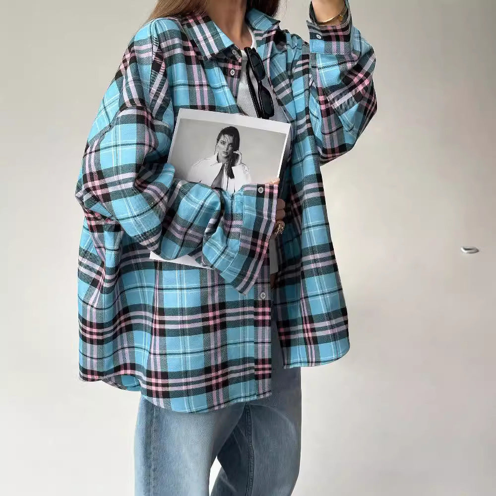 Chemise à carreaux surdimensionnée dames Chic und Stil