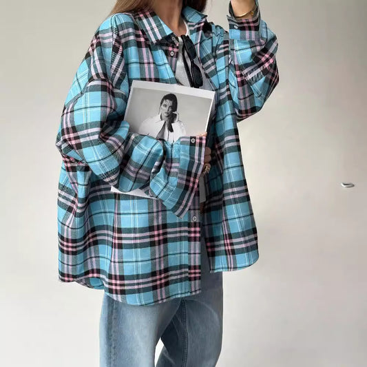 Chemise à carreaux surdimensionnée dames Chic und Stil