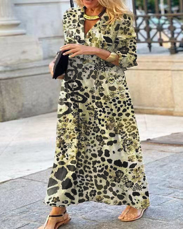 Robe maxi femme avec un motif léopard tendance et un design élégant à enrouler Chic und Stil
