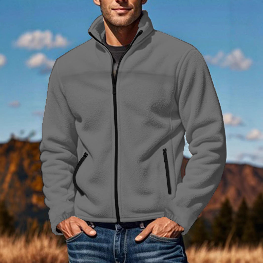 Veste en polaire pour hommes avec col haut et poches zippées pratiques Chic und Stil