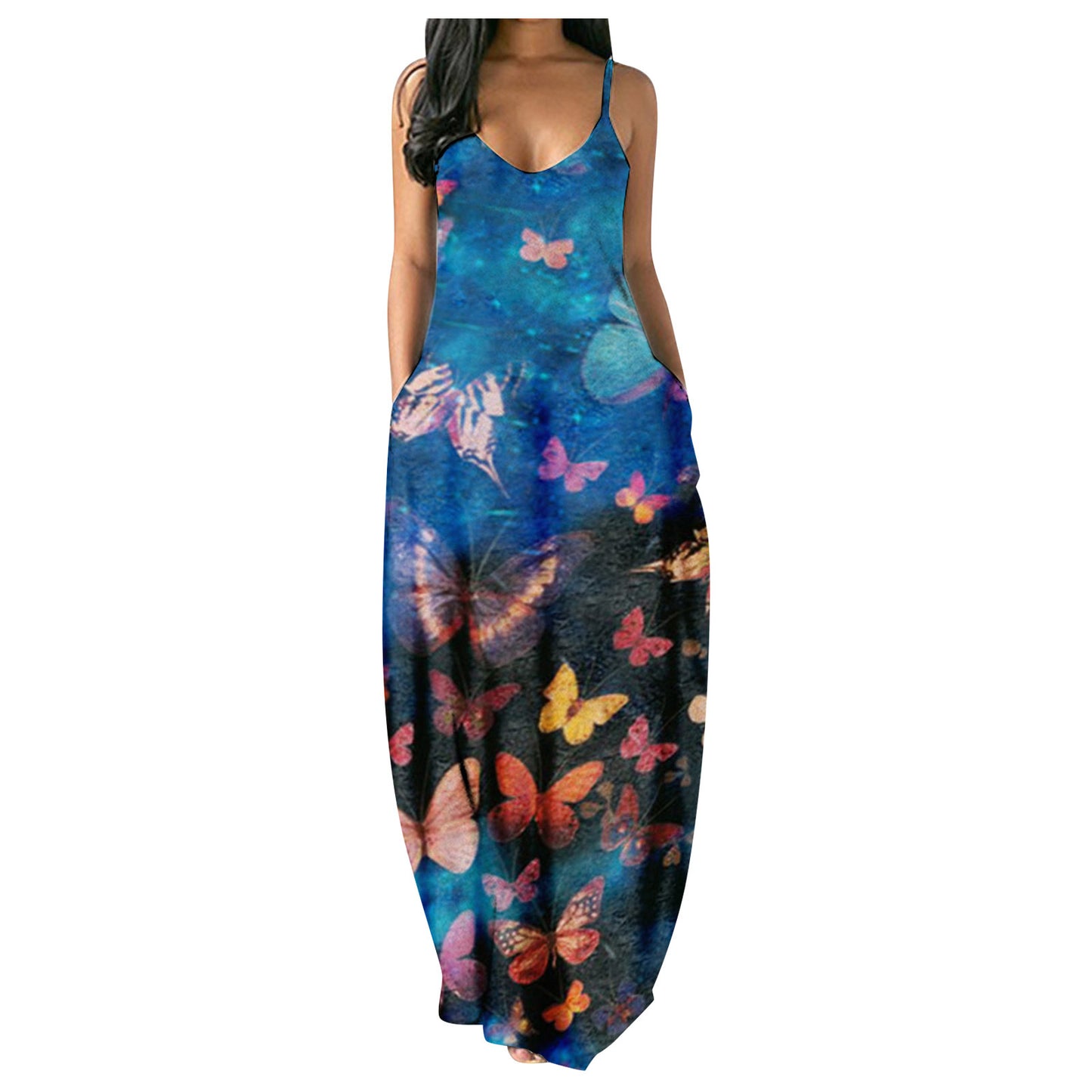 Robe maxi fleurie pour femme avec des bretelles réglables Chic und Stil