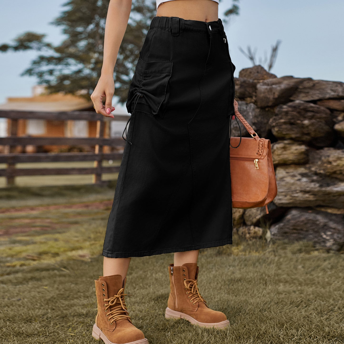 Jupe maxi pour femmes au style utilitaire avec poches pratiques Chic und Stil