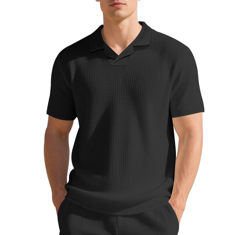 Polo décontracté pour hommes en matériau respirant avec design structuré Chic und Stil
