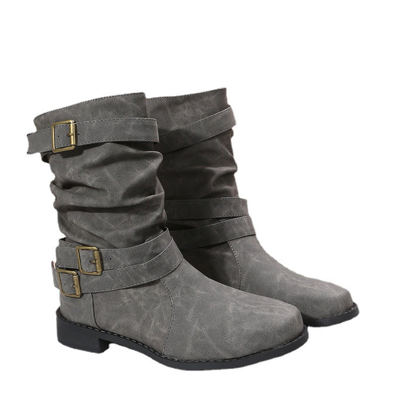 Bottes robustes pour femmes avec boucles tendance et design décontracté Chic und Stil