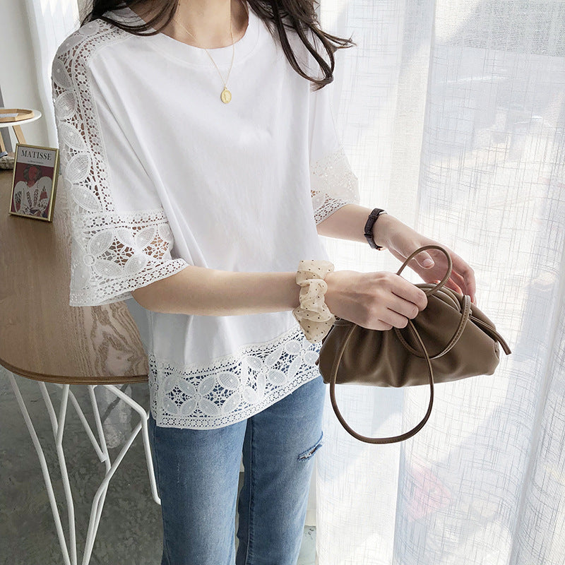 T-shirt femme avec dentelle Chic und Stil
