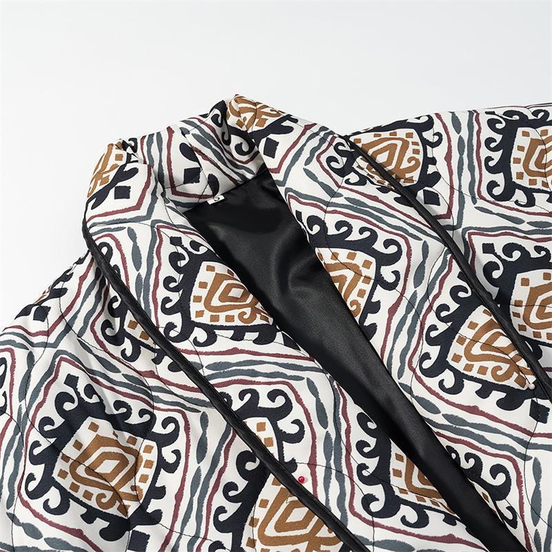 Blazer pour femme à la mode avec ceinture à nouer et motif artistique Chic und Stil