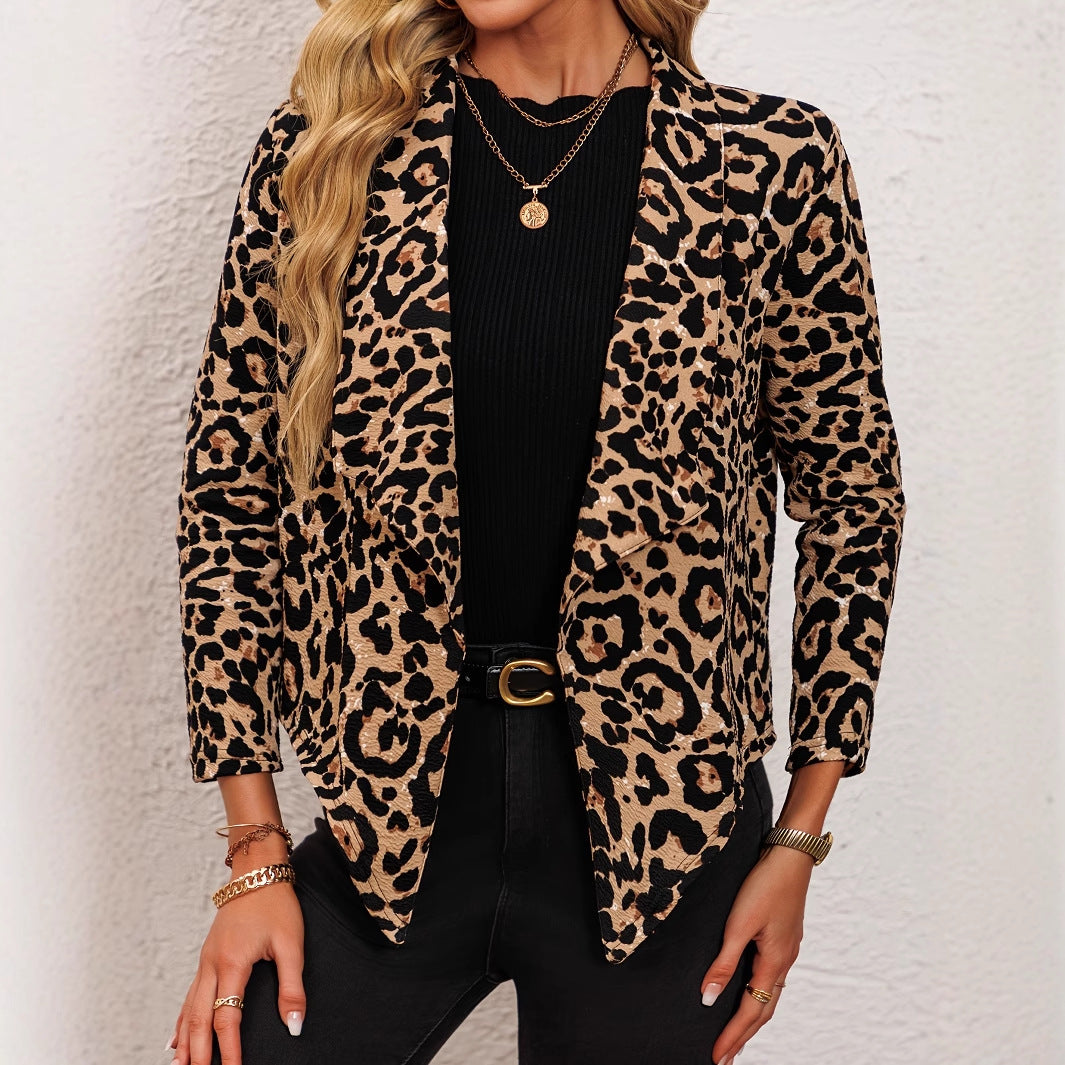 Blazer à motif animalier féminin tendance Chic und Stil