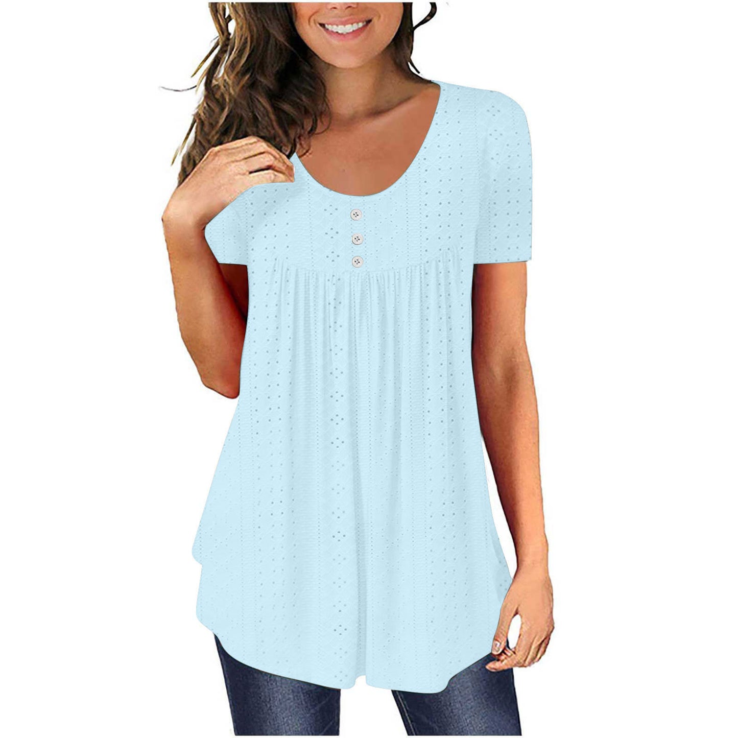 Chic and Stylish Women's Eyelet Tunic