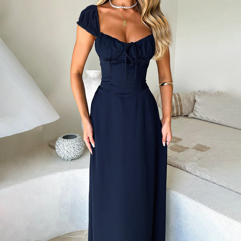 Robe Maxi à Manches Bouffantes Chic und Stil