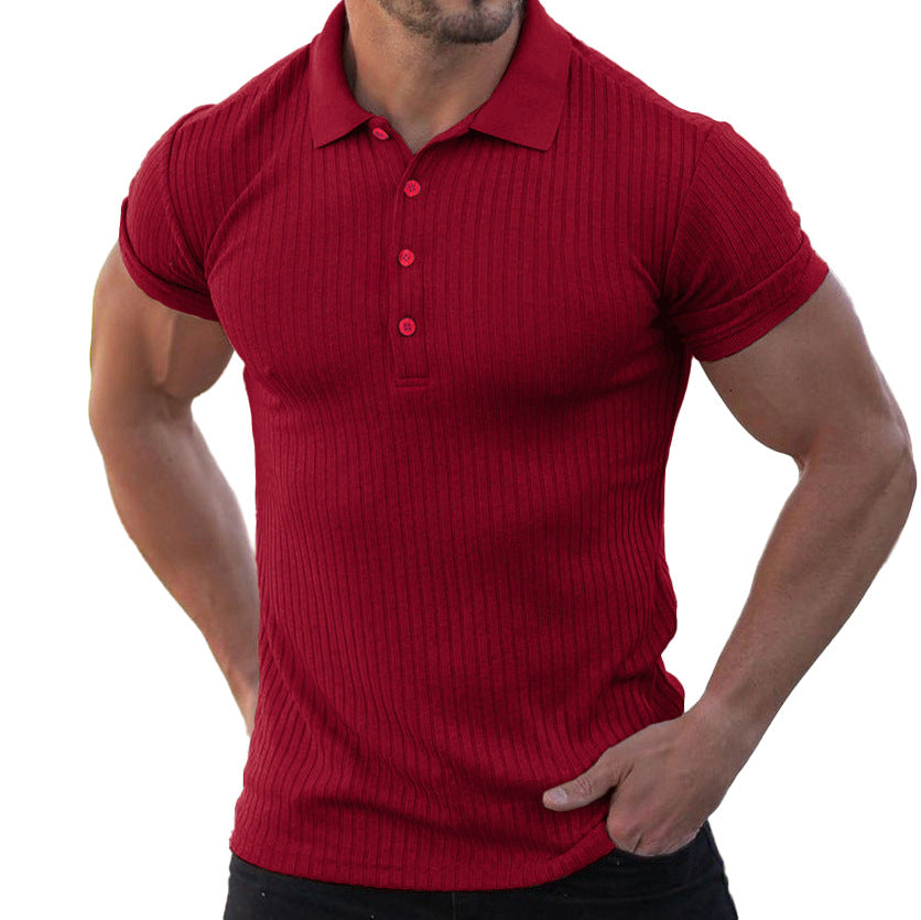 Chemise polo à manches courtes pour hommes en tissu structuré respirant avec col stylé Chic und Stil