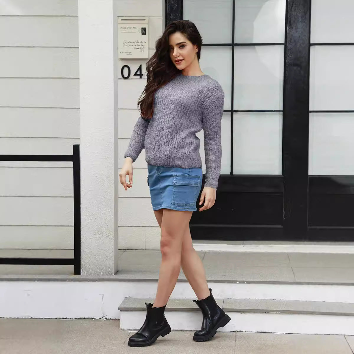 Dames Pull en maille confortable avec coupe décontractée et texture fine Chic und Stil