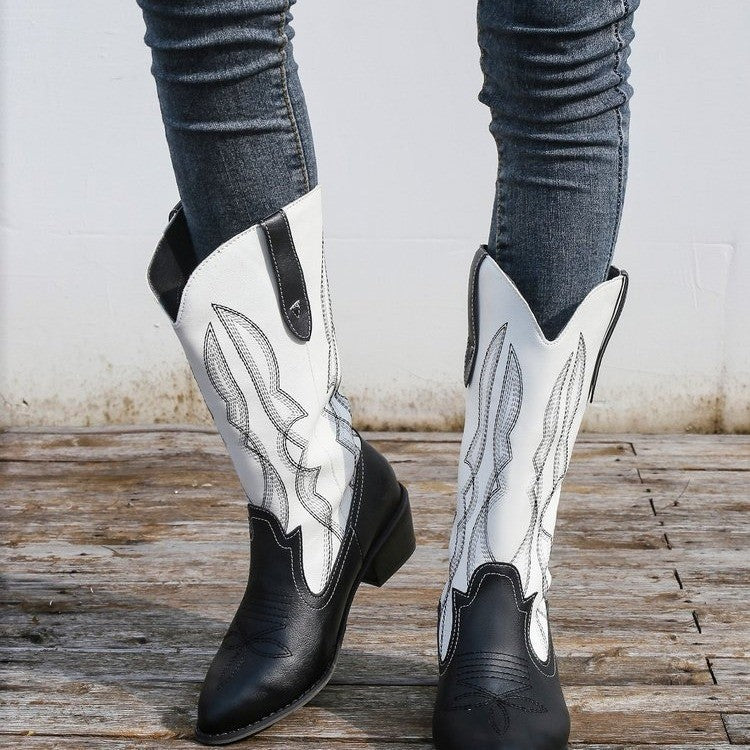 Bottes de cowboy pour dames avec un élégant motif de couture Chic und Stil