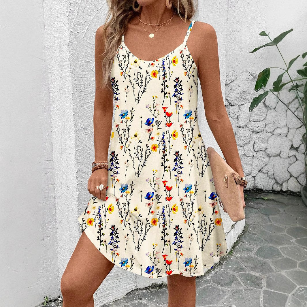 Robe à fleurs à bretelles spaghetti réglables Chic und Stil