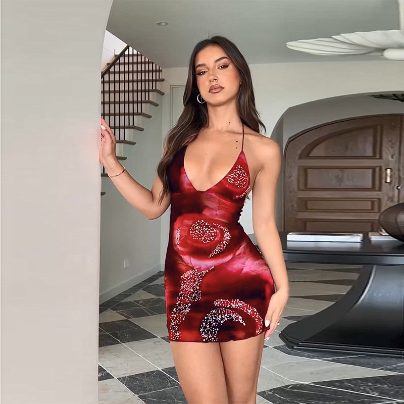 Robe mini à col halter pour femmes avec détails ornés Chic und Stil