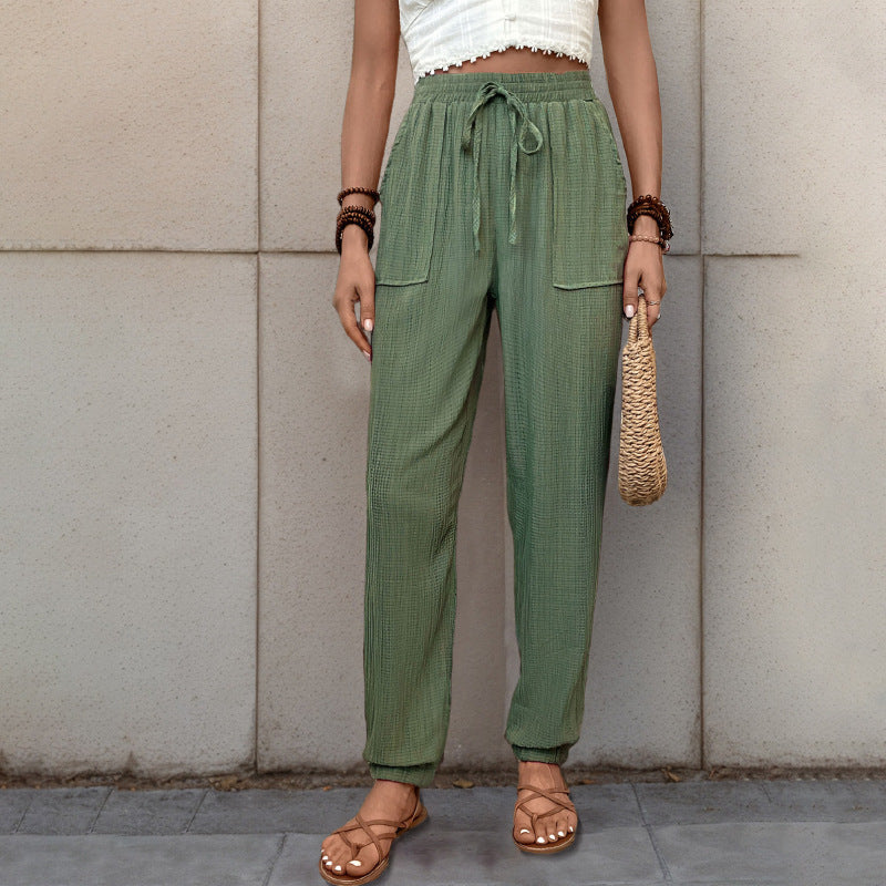 Pantalons décontractés pour femmes à coupe relaxed avec cordon de serrage réglable Chic und Stil
