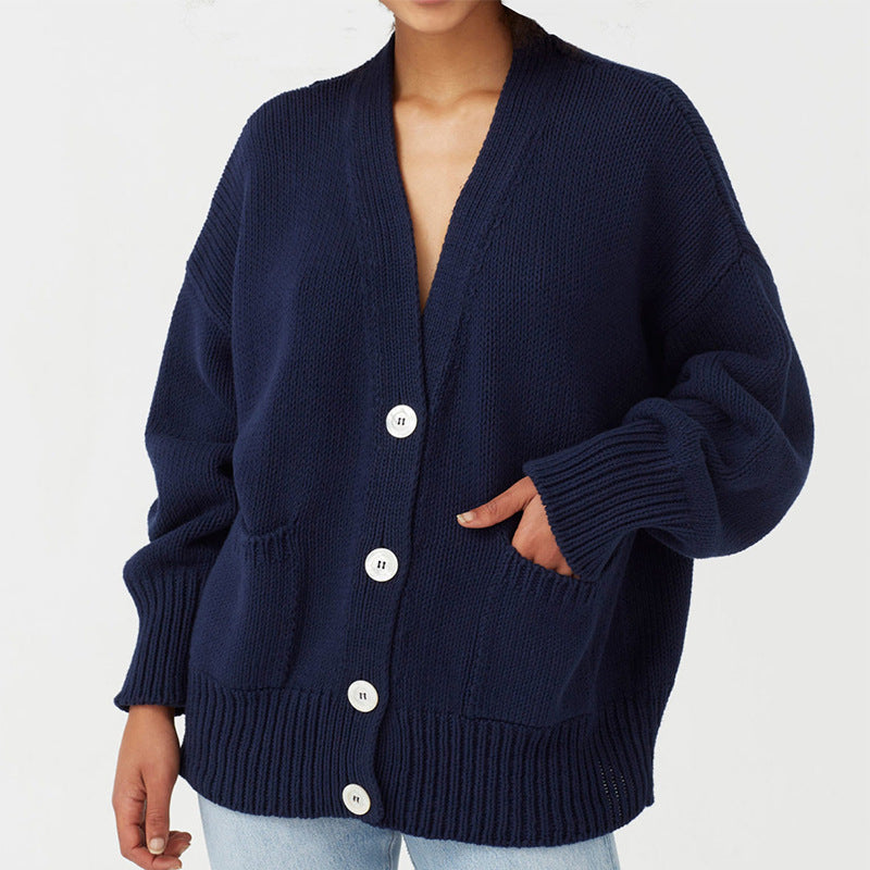 Dames Gros Tricot Cardigan Chic und Stil
