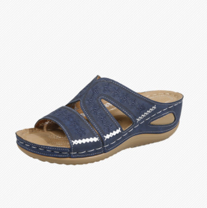 Sandales à lanières confortables pour femmes avec design floral et semelle anatomique Chic und Stil