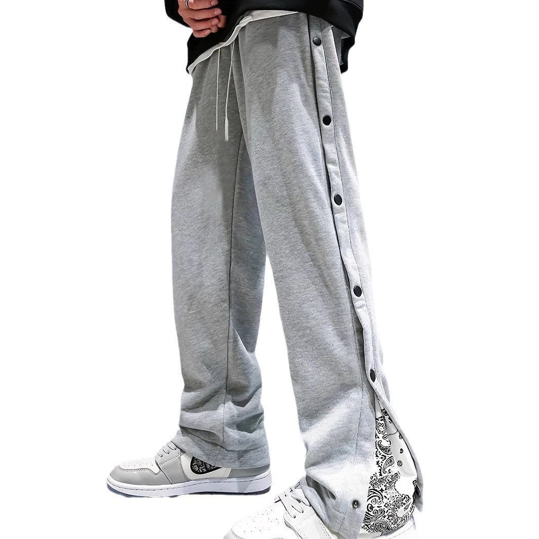 Casual men's sports pants with side buttons Chic and Style