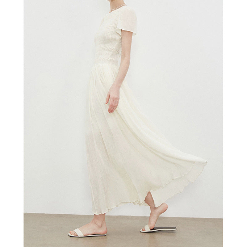 Robe maxi fluide pour femme avec manches à volants Chic und Stil