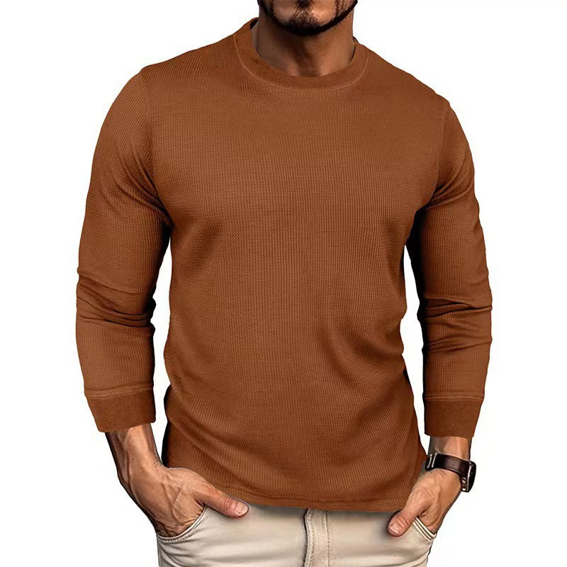 T-shirt à manches longues pour hommes en matériau ribbed respirant Chic und Stil