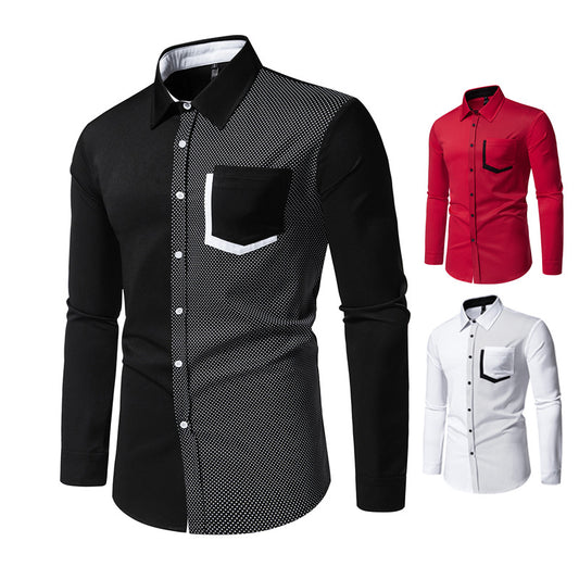 Chemise à manches longues pour hommes avec des éléments de design contrastants et une poche poitrine pratique Chic und Stil