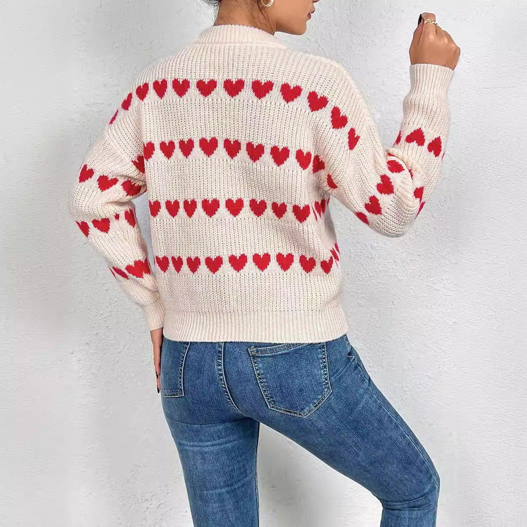 Pull en tricot pour femmes avec motif en forme de cœur Chic und Stil
