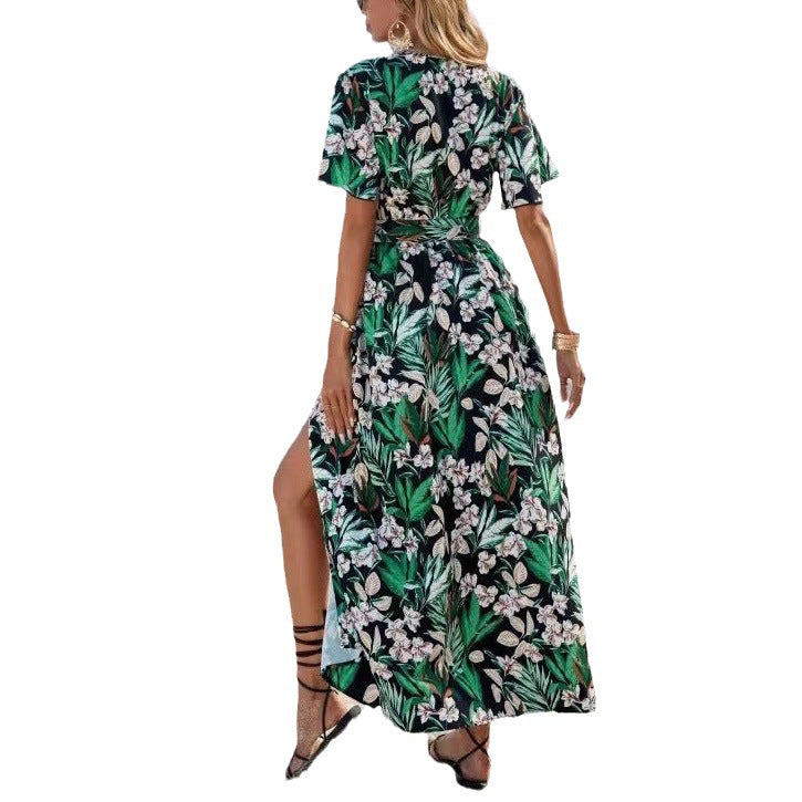 Robe Maxi en Viscose à Motif Fleurs pour Femmes Chic und Stil 1751507051