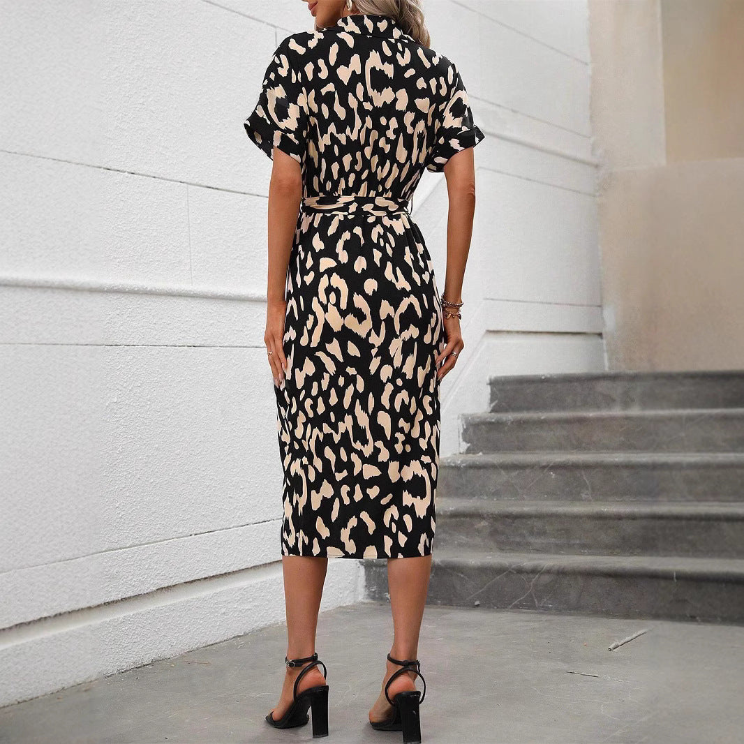 Robe chemise à imprimé animal pour dames Chic und Stil