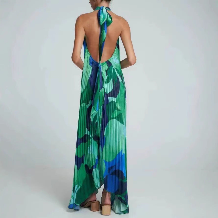 Robe maxi avec plis et motif floral pour femmes Chic und Stil