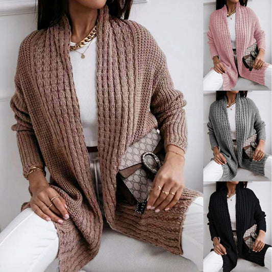Cardigan pour femmes en maille épaisse avec coupe ouverte et design structuré à la mode Chic und Stil