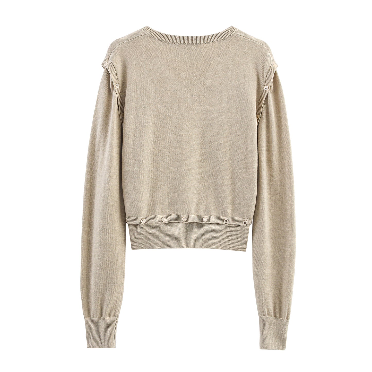 Pull court à la mode pour femmes avec détails de boutons Chic und Stil