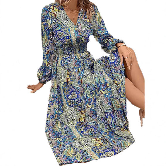 Robe maxi femme avec motif ethnique floral Chic und Stil