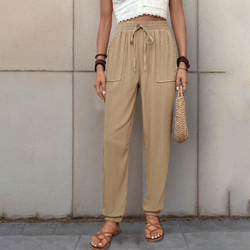 Pantalons décontractés pour femmes à coupe relaxed avec cordon de serrage réglable Chic und Stil