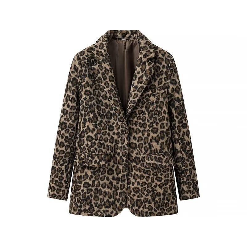Elegant leopard blazer jacket for women Chic and Style