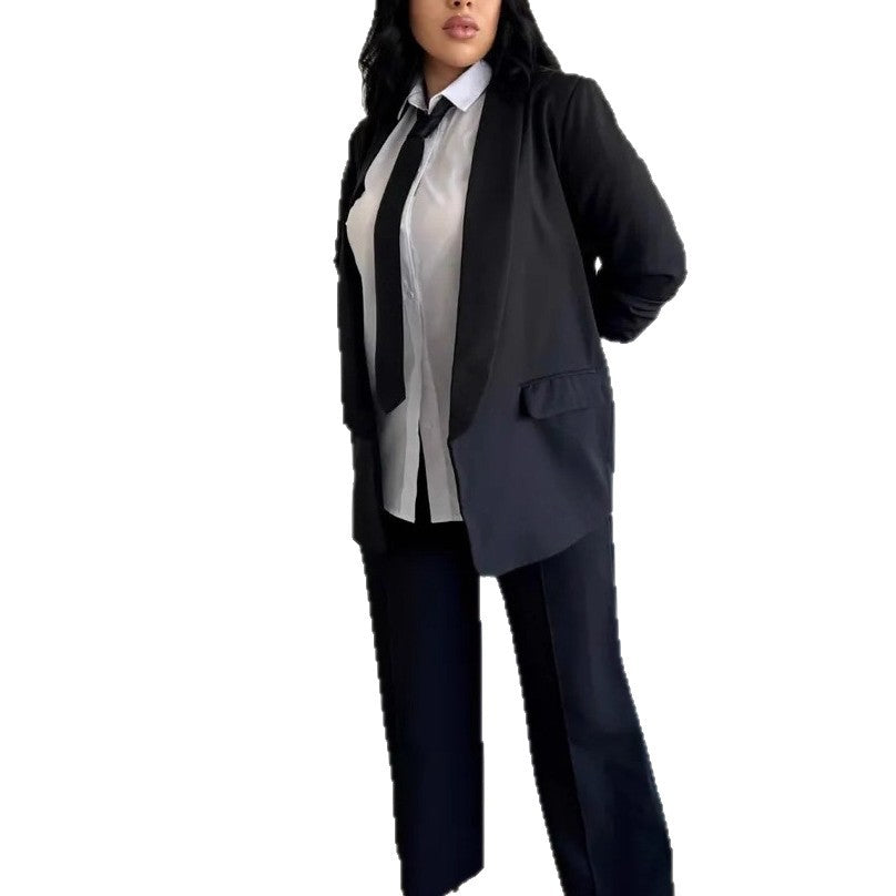 Dames blazer élégant avec fentes asymétriques Chic und Stil