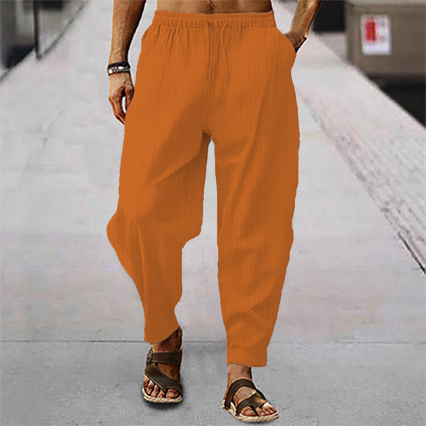 Pantalon à rayures fines décontracté pour hommes Chic und Stil