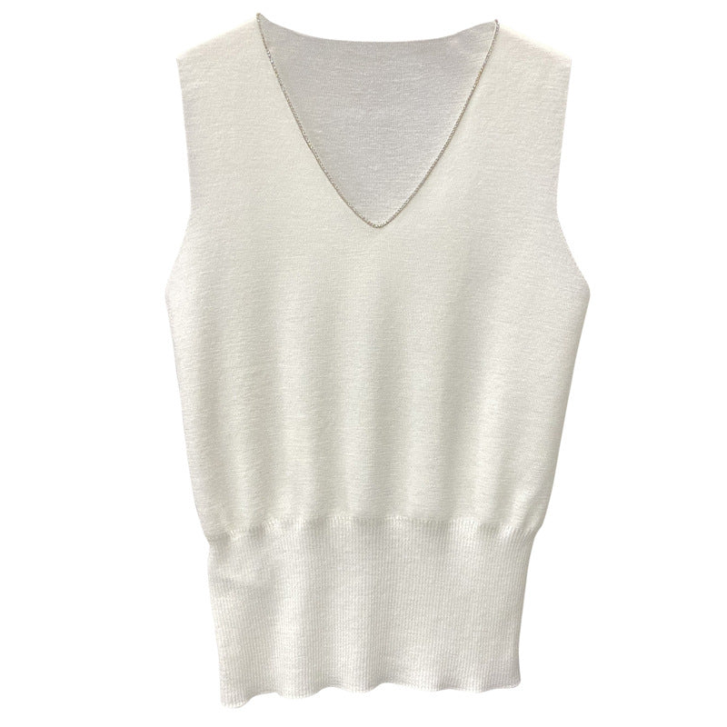 Pull en maille élégant à col en V pour femmes Chic und Stil